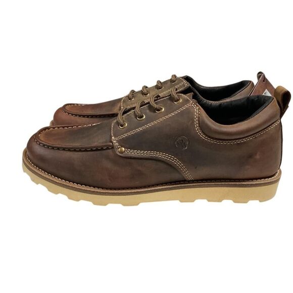 Old West Moc Toe Oxford Shoes Men 10 EE Brown Leather Lace Up Casual Comfort NWD main image 6